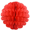 Бумажное украшение Цветочный шар-соты 30 см, красный